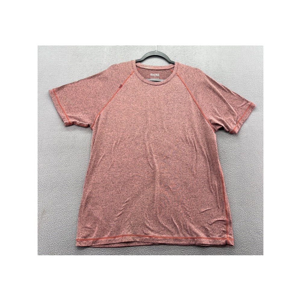Rhone Reign Shirt Mens XL Short Sleeve Training Tee Heathered Red Raglan Gym